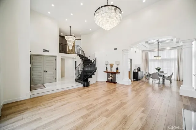 a living room with furniture and a couch