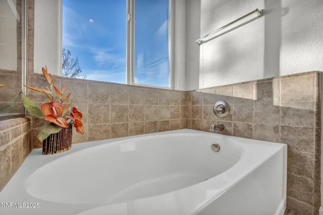 a bathroom with a tub