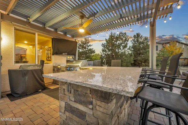 a view of outdoor space with seating space