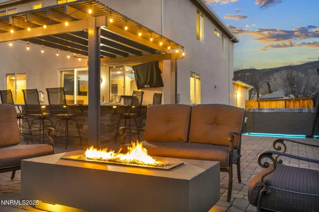 a view of outdoor space with seating