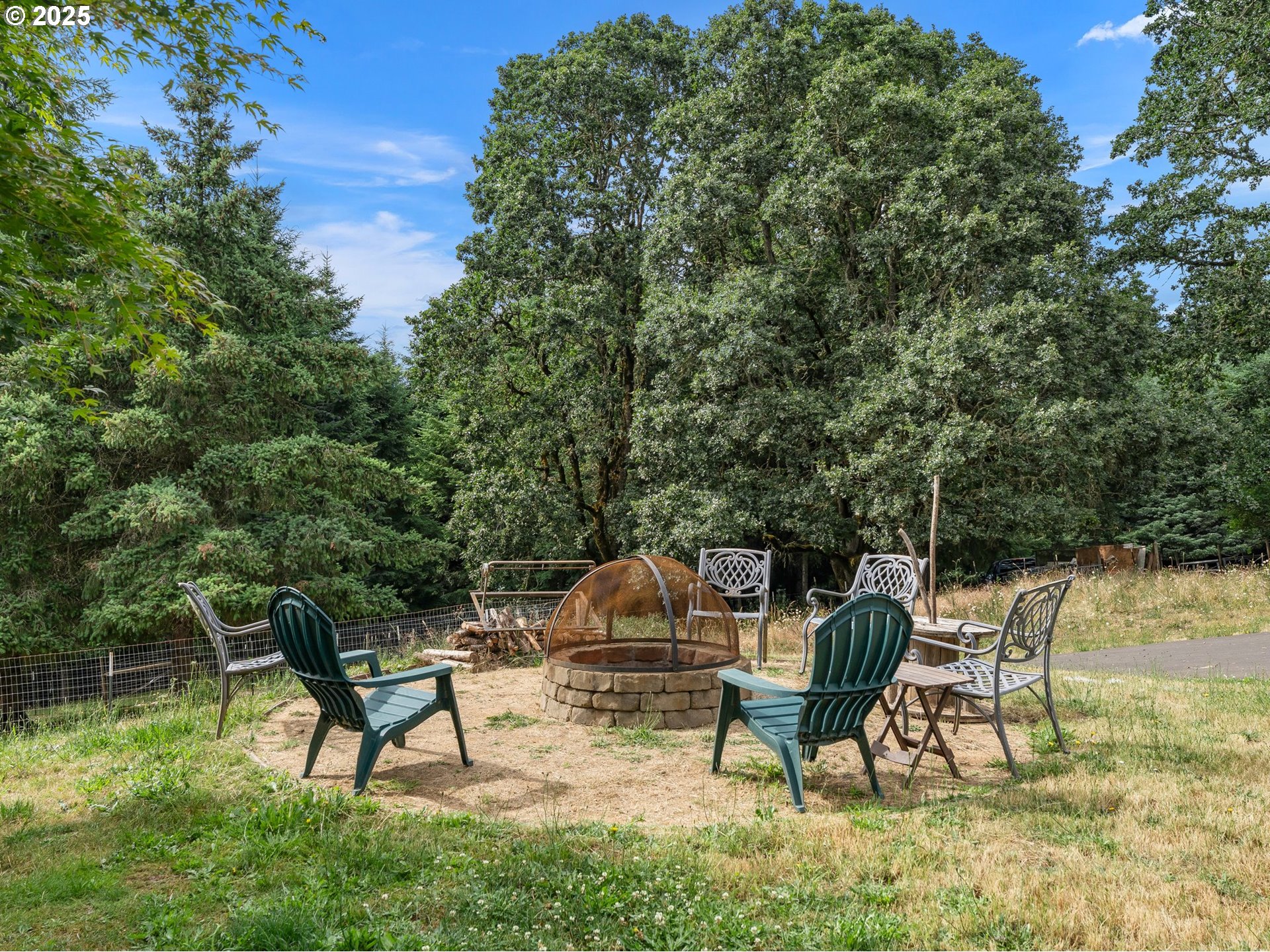 19791 Northeast Sunnycrest Road Newberg, OR 97132 - Photo 20 of 40 a garden with a bench and some trees