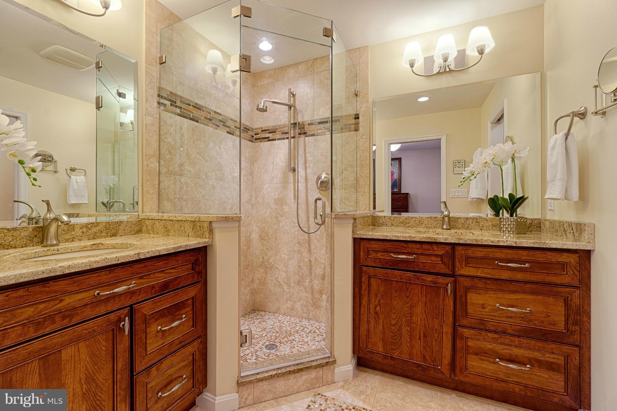 11008 Raccoon Ridge Court Reston, VA 20191 - Photo 24 of 30 a bathroom with a granite countertop sink mirror and double