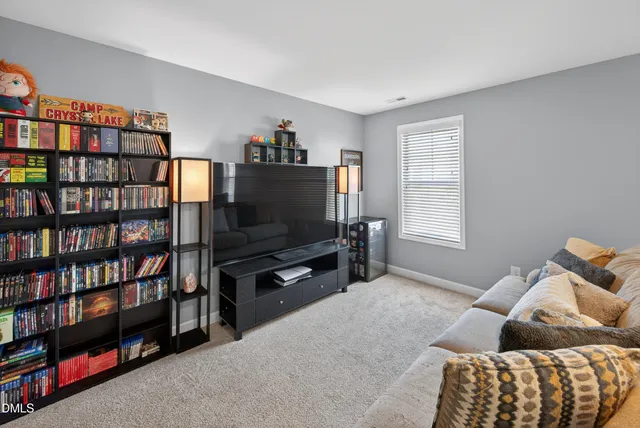 an aerial view of a swimming pool