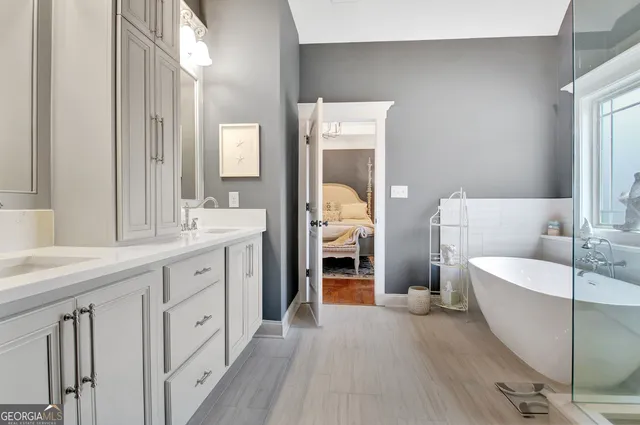 a living room with furniture and a couch