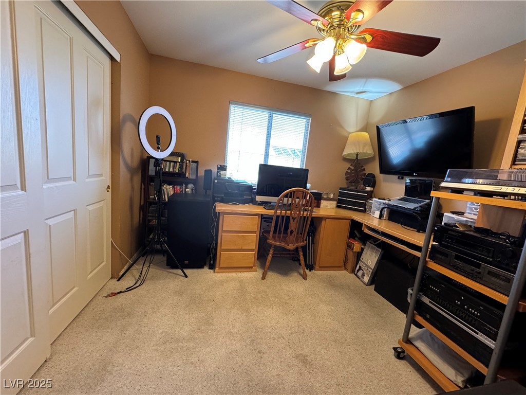 420 Rhythm Street Henderson, NV 89074 - Photo 15 of 27 Office space with light carpet and ceiling fan