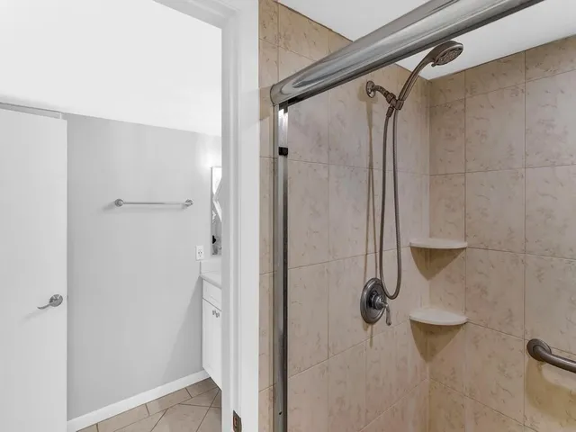 a bathroom with a shower