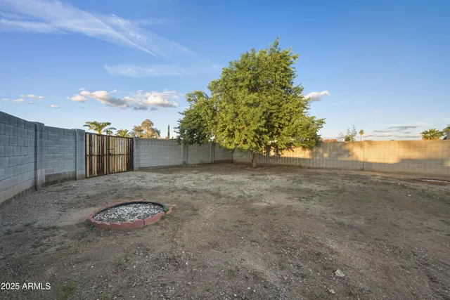 a view of a backyard