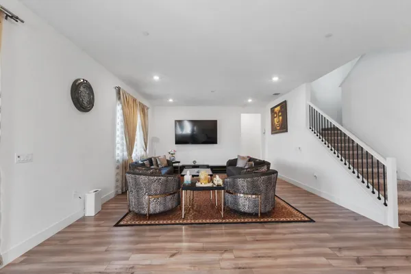 a living room with furniture