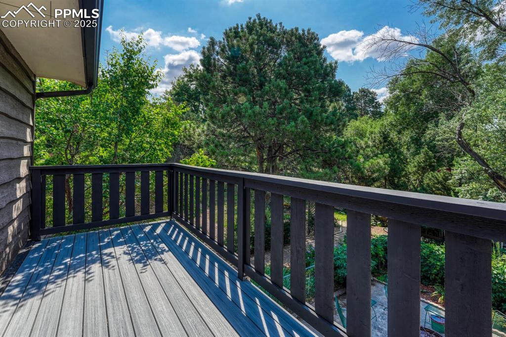 4307 Valli Vista Road Colorado Springs, CO 80915 - Photo 34 of 47 a view of balcony with wooden floor