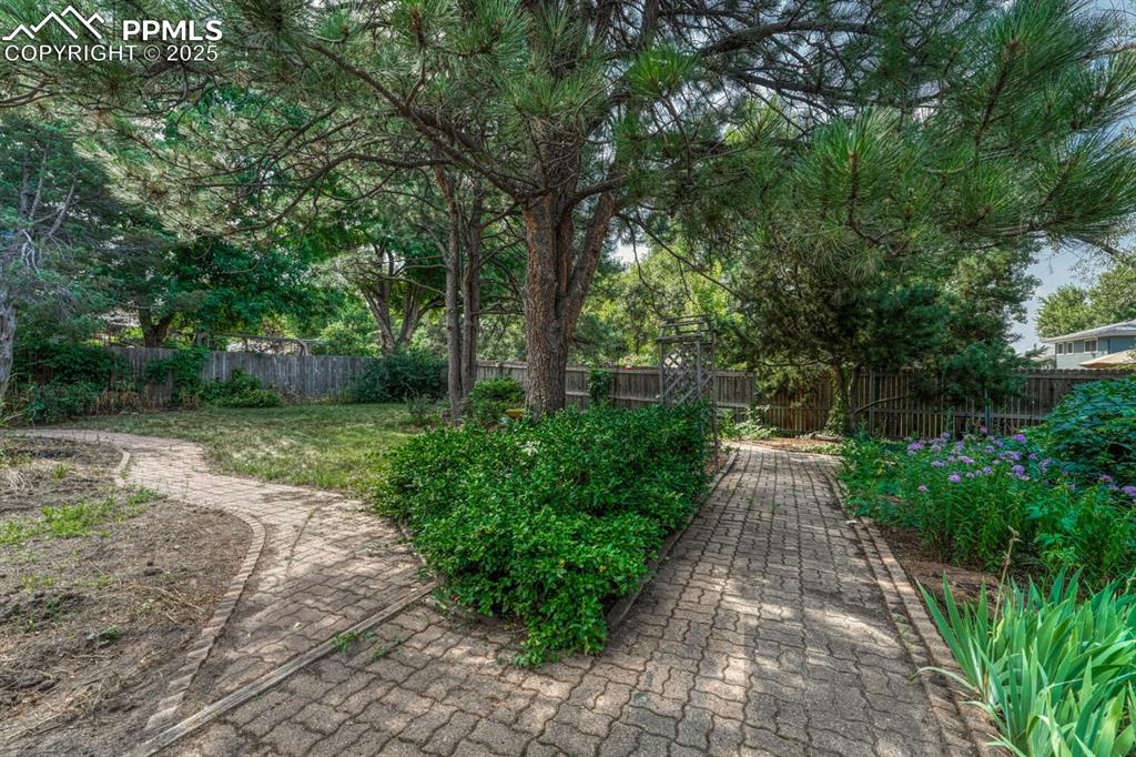 4307 Valli Vista Road Colorado Springs, CO 80915 - Photo 44 of 47 a view of a pathway with a garden