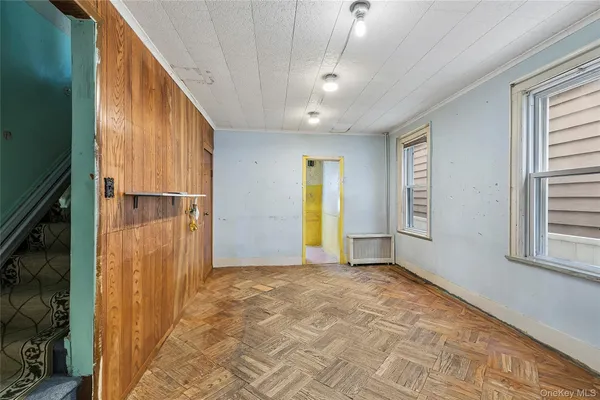 a view of an empty room and window