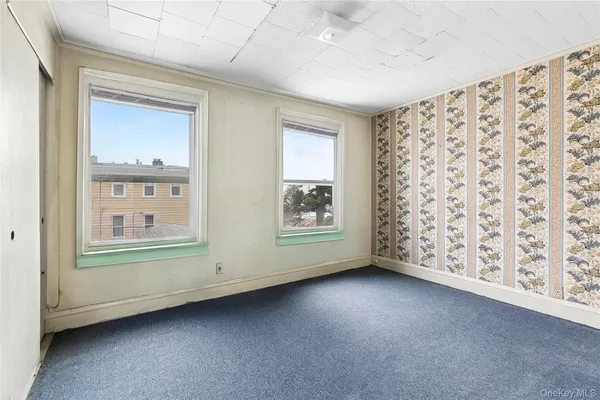 an empty room with a window