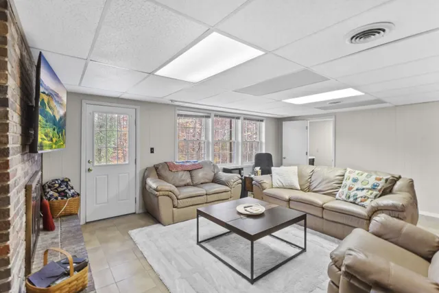 a backyard of a building