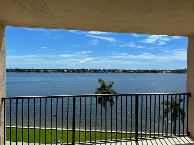 a balcony with an ocean view
