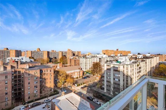 a view of a city with tall buildings