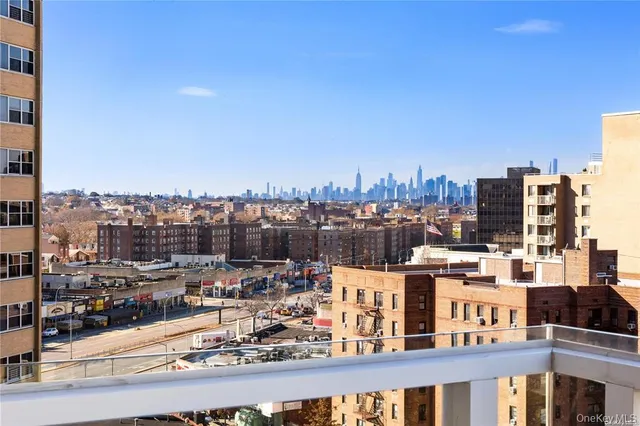 a view of city from a balcony