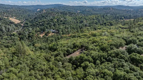 a view of a big yard with lots of green space
