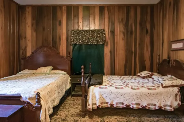 a view of a lake from a yard