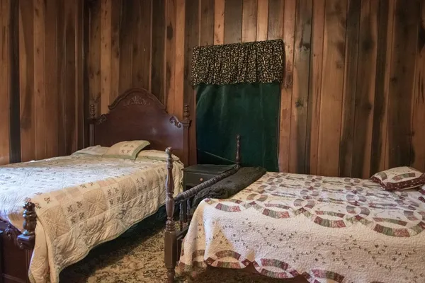 a view of a storage room with racks