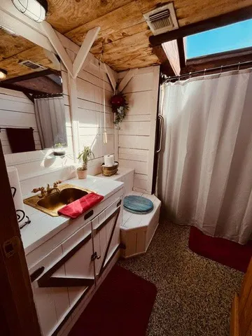 a bathroom with a sink and a toilet