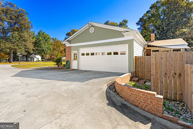 a view of an outdoor space and swimming pool