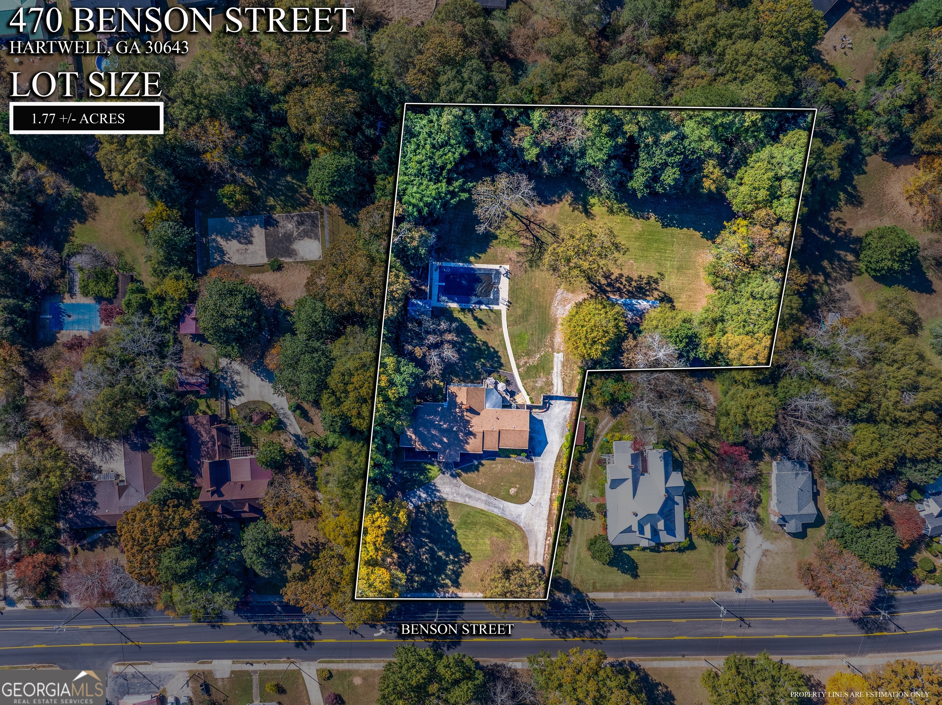 470 Benson Street Hartwell, GA 30643 - Photo 51 of 58 an aerial view of houses and roads