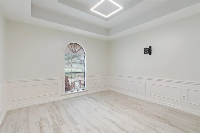 an empty room with a window