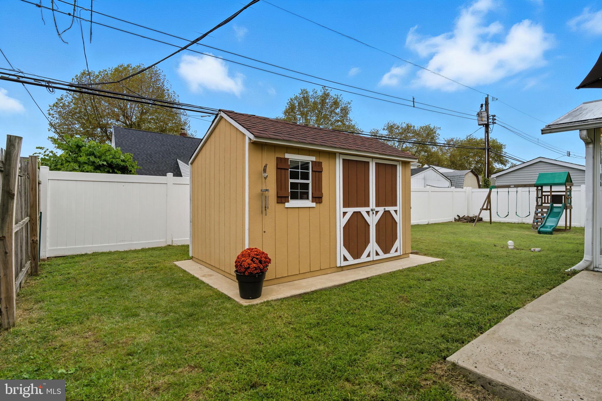 9 Newberry Lane Levittown, PA 19054 - Photo 27 of 36 a view of a backyard with table and chairs