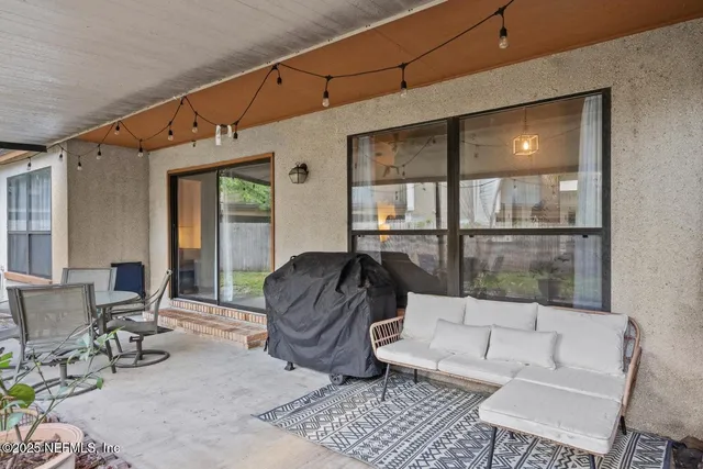 a living room with furniture