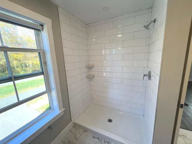 a bathroom with a shower