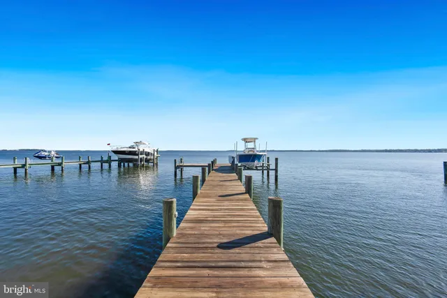 a view of wooden floor with a lake