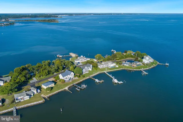 a view of a lake with a large building