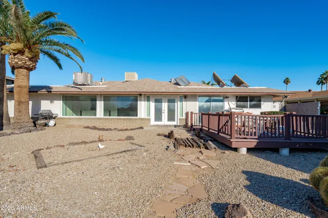 a view of a house with a patio