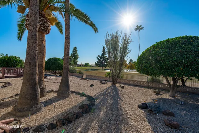 a view of a lake with a large trees
