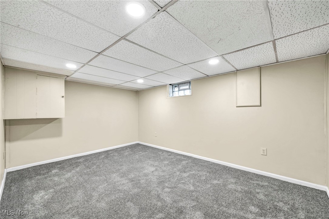 1682 Overbrook Road Lyndhurst, OH 44124 - Photo 21 of 33 Basement with carpet floors, recessed lighting, and a paneled ceiling