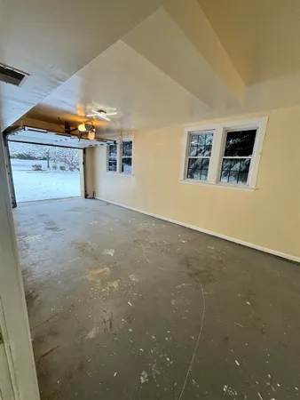 a view of a garage