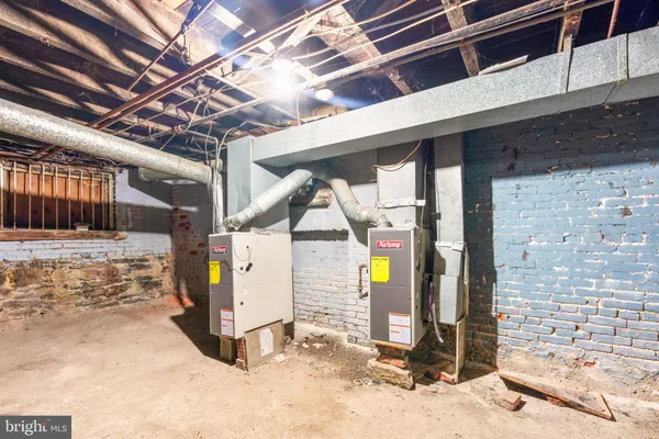 a view of a room with wooden roof