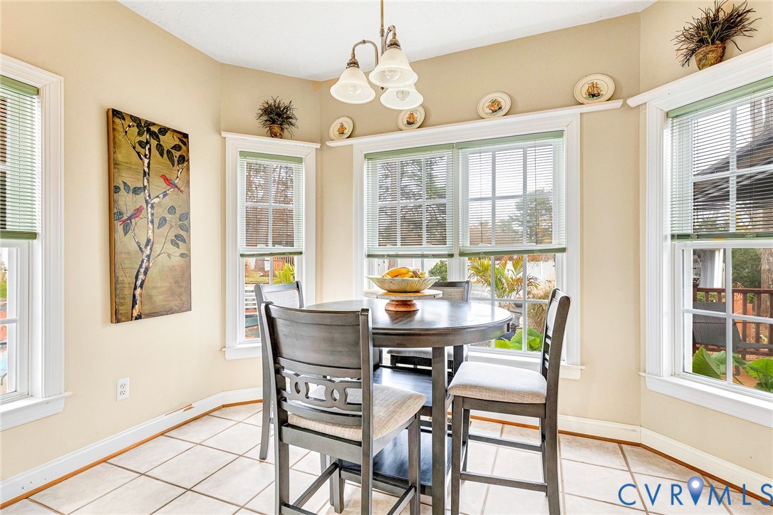 9212 Wyattwood Road Mechanicsville, VA 23116 - Photo 9 of 47 a dining room with chandelier and wooden floor