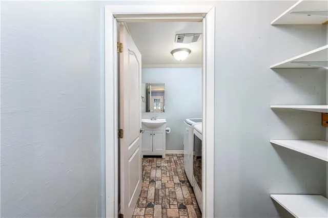 a room with storage and utility