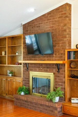 a front view of a building with garage