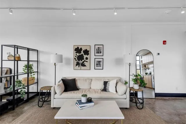 a living room with furniture