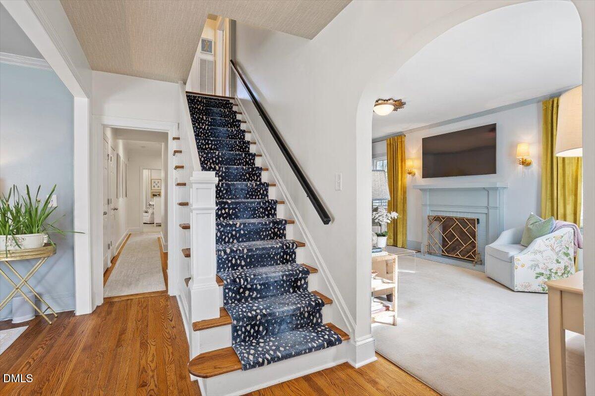 2104 Reaves Drive Raleigh, NC 27608 - Photo 2 of 29 a view of entryway and hall with wooden floor
