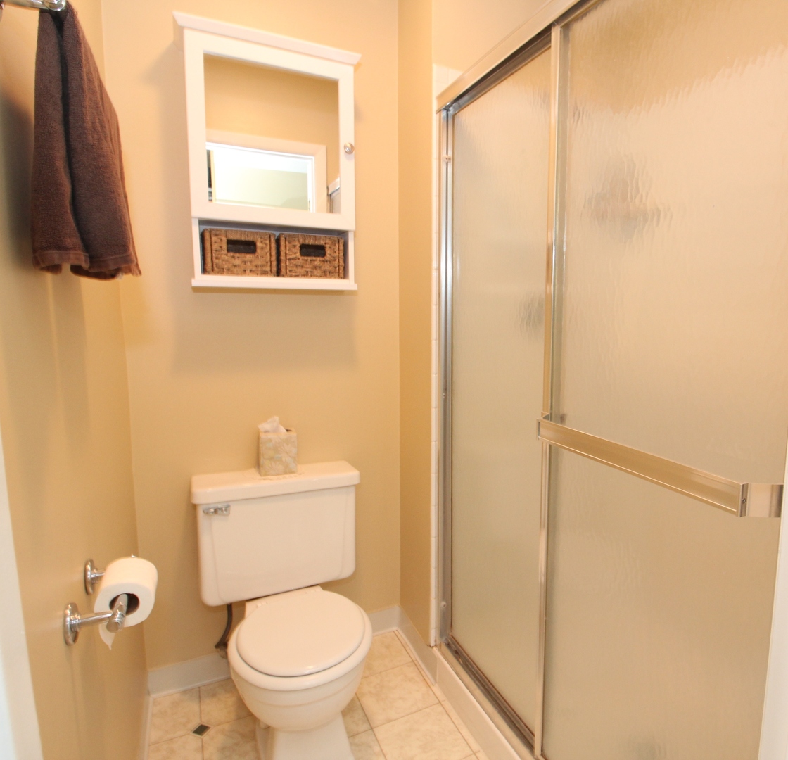 766 Chandler Road Gurnee, IL 60031 - Photo 14 of 24 a bathroom with a toilet and a shower