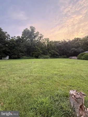 a view of a field with an ocean view