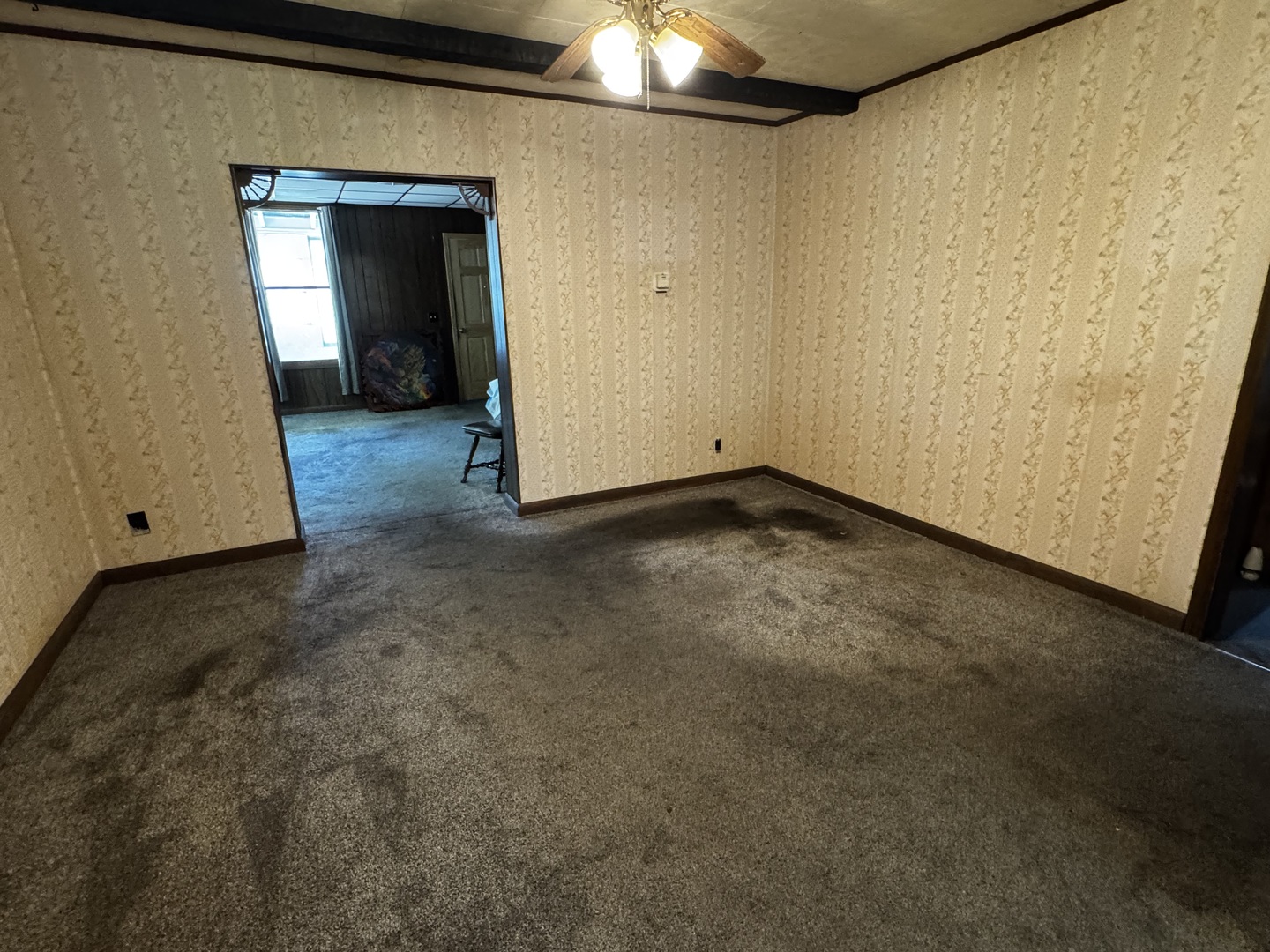 545 North Division Street Du Quoin, IL 62832 - Photo 11 of 17 a view of a livingroom with wooden floor and a ceiling fan