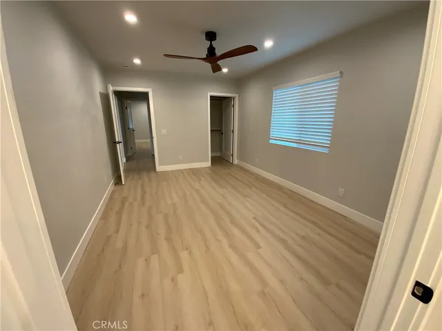 a view of an empty walk in closet
