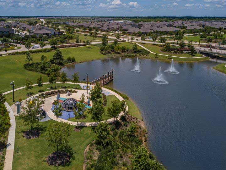 5111 Getty Lane Manvel, TX 77578 - Photo 21 of 38 an aerial view of residential houses with outdoor space
