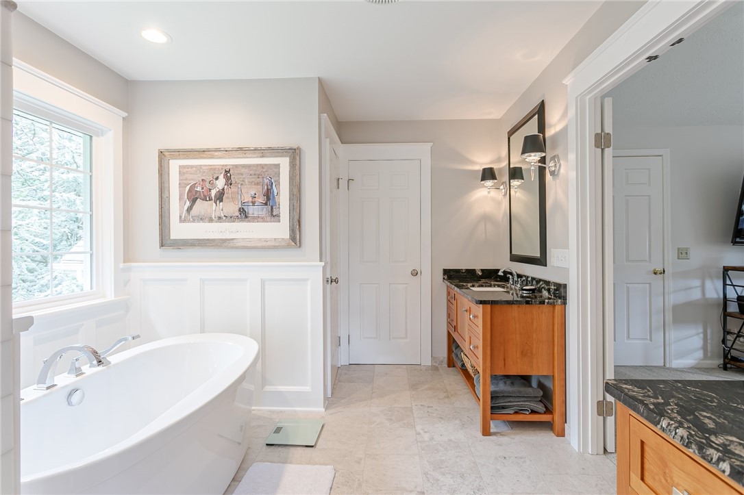 255 Totem Trail Irondequoit, NY 14617 - Photo 33 of 48 Custom made cherry vanities with granite tops flan