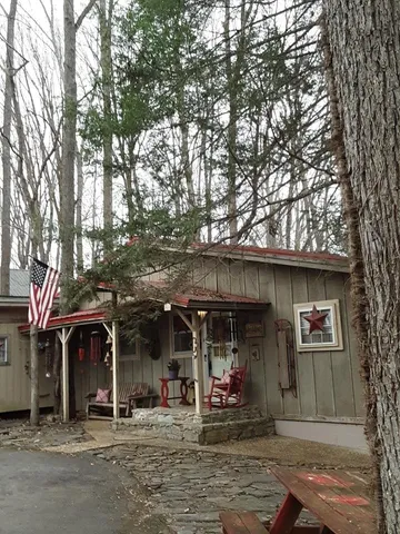 an outdoor space with patio