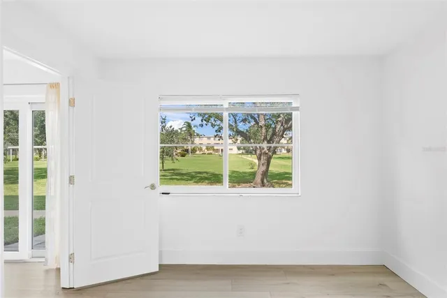 an empty room with a window